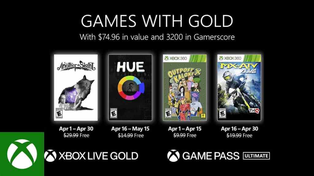 Microsoft revelou os títulos Xbox Live Games with Gold de abril