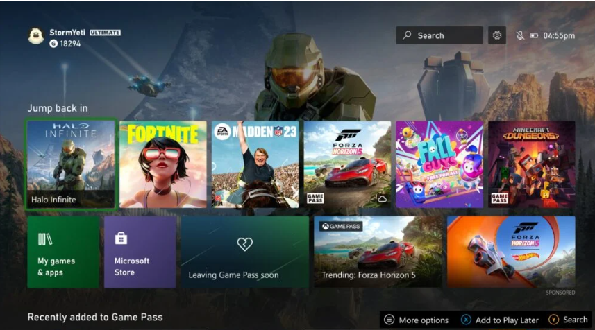 Microsoft está testando um novo painel do Xbox antes de seu lançamento em&nbsp;2023
