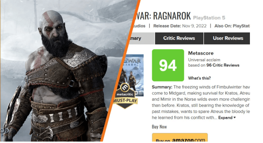 God of War Ragnarök é o segundo novo jogo mais bem avaliado do&nbsp;ano