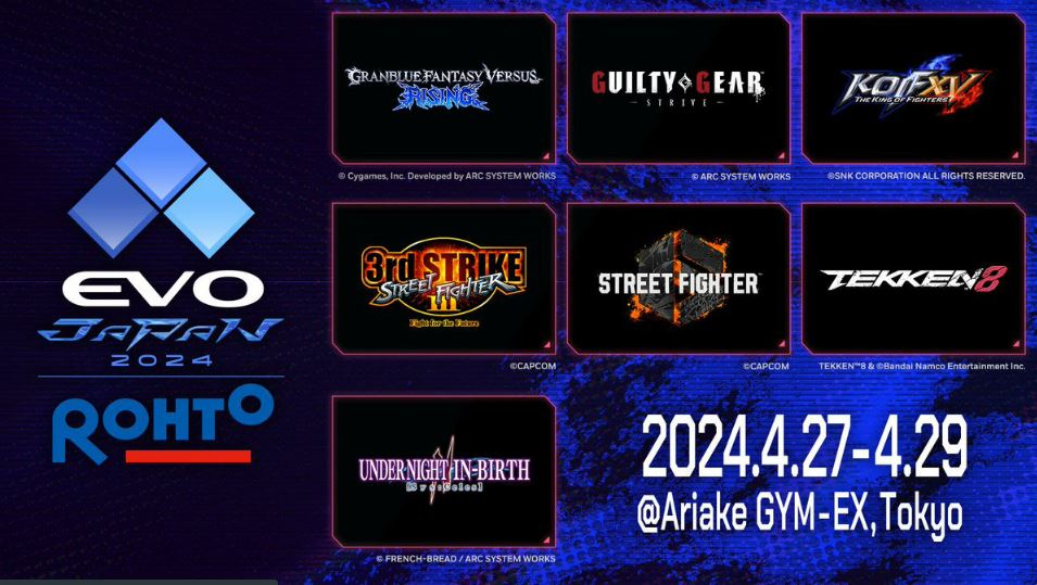 Data e programação do Evo Japan 2024 reveladas, inclui Street Fighter 6, Tekken 8, Third Strike e&nbsp;mais