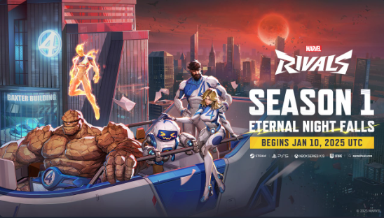 Marvel Rivals revela temporada 1: Eternal Night Falls e a chegada do Quarteto Fantástico