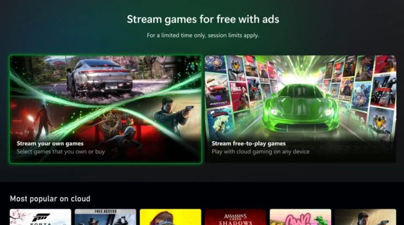 A Xbox começou a testar a opção de transmitir jogos gratuitamente com anúncios no&nbsp;início.