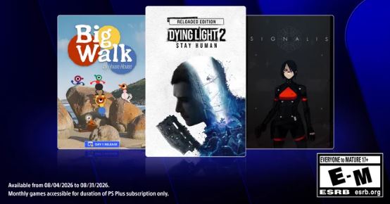 Os três jogos essenciais gratuitos da PlayStation Plus de agosto incluem Dying Light 2 e Big&nbsp;Walk.