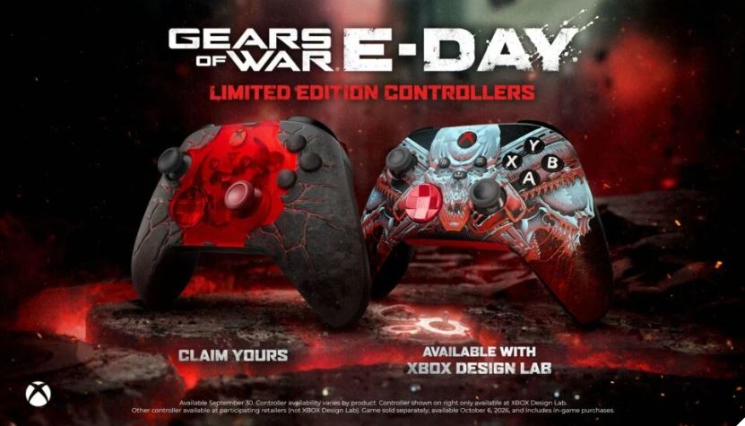 A Xbox revelou oficialmente seu controle de edição limitada do Gears of War para o Dia da Elenco, além de novas opções do Design&nbsp;Lab.