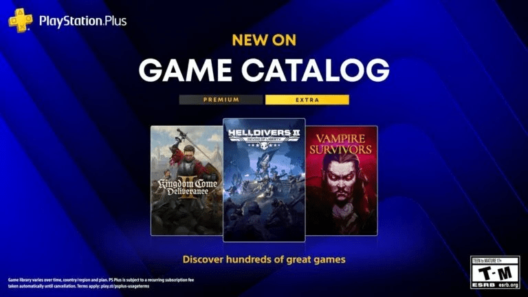 Os títulos do catálogo de jogos da PS Plus de agosto incluem Helldivers 2, Vampire Survivors e Kingdom Come: Deliverance&nbsp;2.