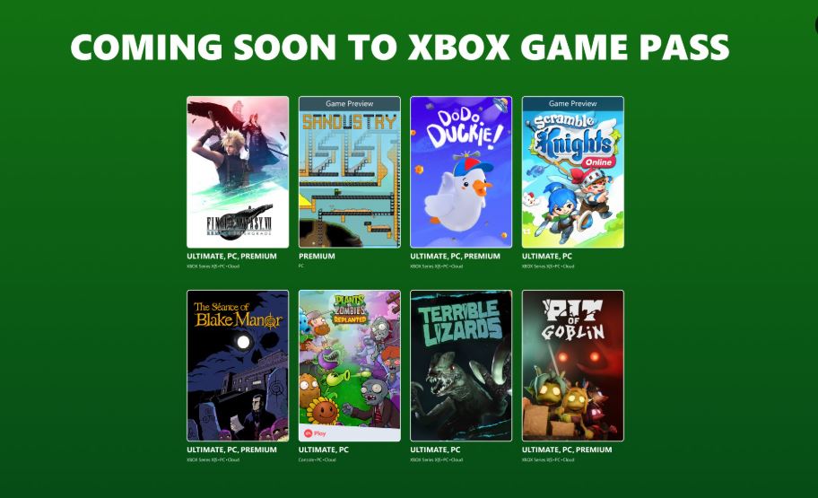 Os demais títulos do Xbox Game Pass para outubro foram revelados, incluindo Final Fantasy 7 Remake.