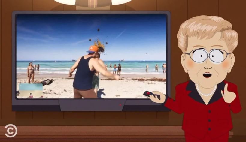 O episódio mais recente de South Park apresenta cenas exclusivas de GTA 6 onde um homem é atingido na cabeça por fezes de&nbsp;cachorro.